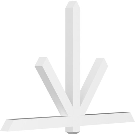 Ekena Millwork Kennewick Architectural Grade PVC Gable Bracket, 72"W x 48"H x 4"D x 4"F, 16/12 Pitch GBP072X48X0404KEN00